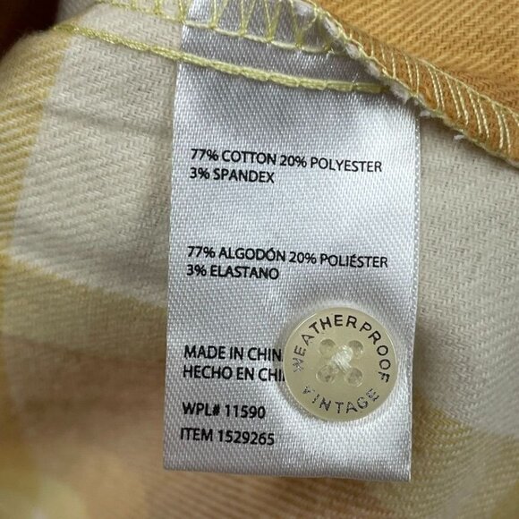 Weatherproof Vintage Yellow & White Plaid Button-Up Shirt Women’s S d0493 - Picture 7 of 9